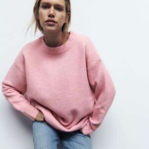 Zara Oversized Pink Knit Sweater